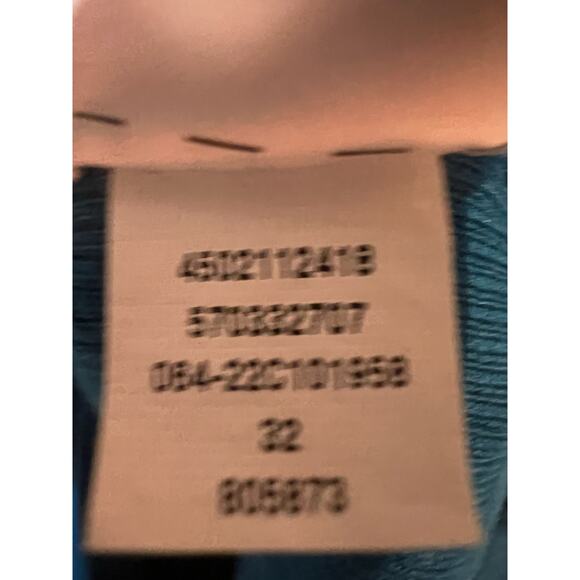 Chico’s Zenergy Teal Button Detail Ribbed V-Neck Trim Knit Tunic Top Size 0 (4/6 - Picture 8 of 8